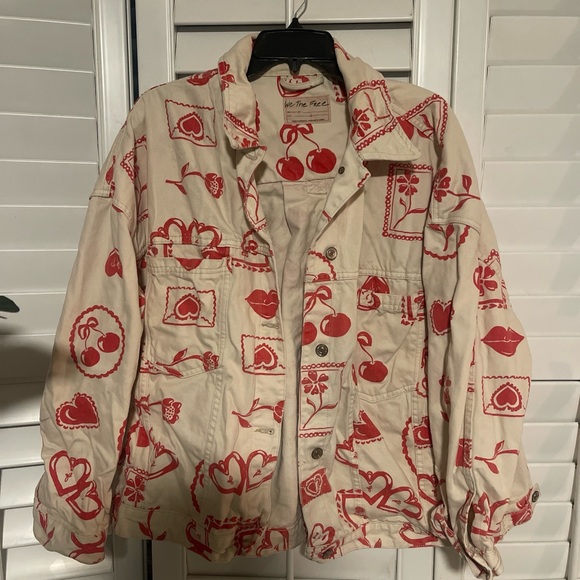 Free People Jackets & Blazers - Free People Cherry Print Jacket